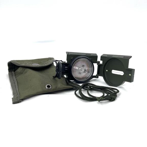 Tritium Lensatic Compass & Belt Carry Pouch Olive - Picture 1 of 7
